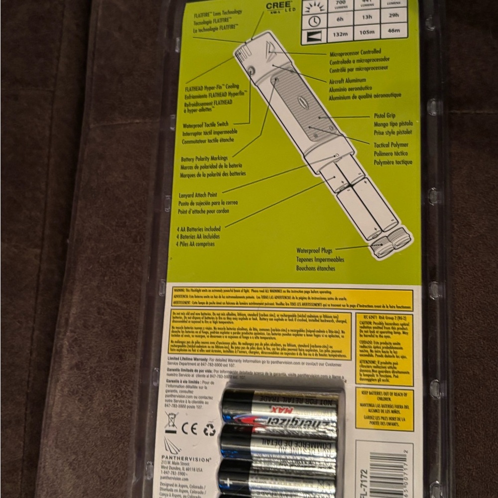 LED Flashlight with Silver and Black Finish